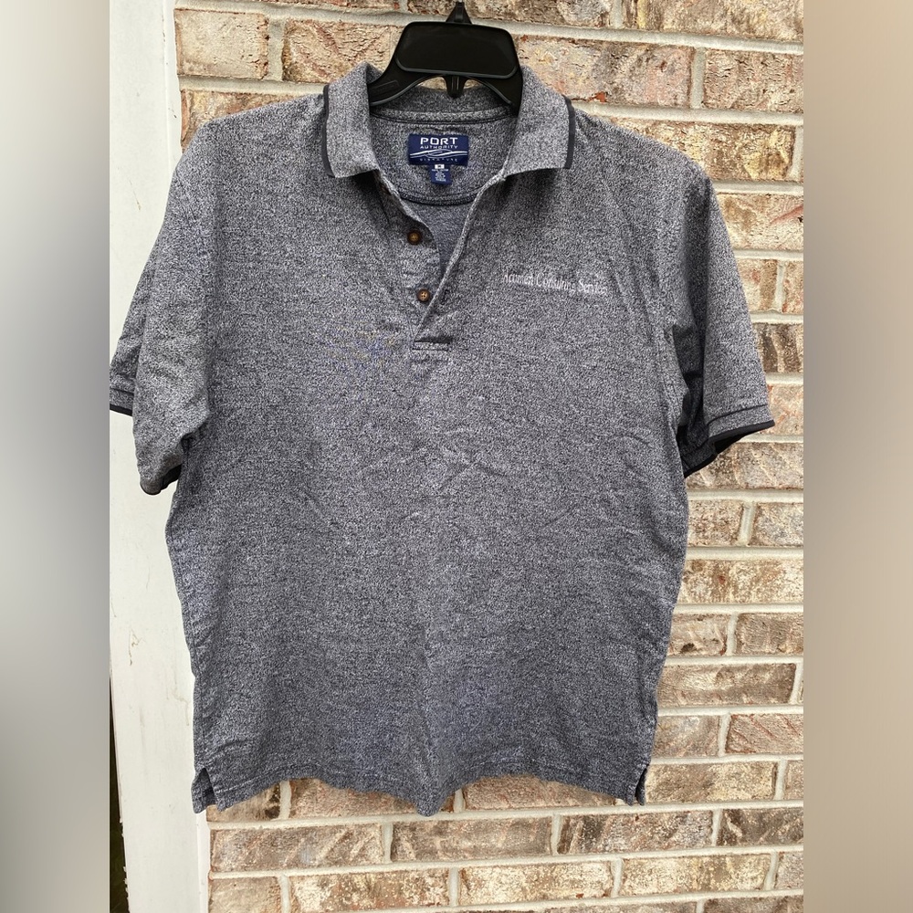Men's Charcoal Grey Cotton Polo Shirt Size Medium